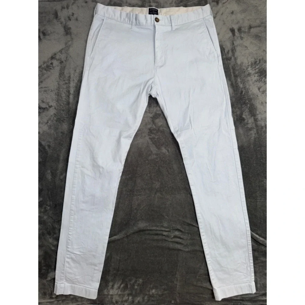 Mens 32x34 J.Crew Flex Driggs Chino Pants Light Blue Excellent Slim Fit Stretch